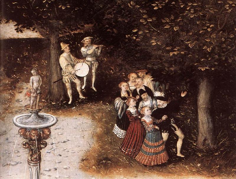 CRANACH, Lucas the Elder The Fountain of Youth (detail) dyj